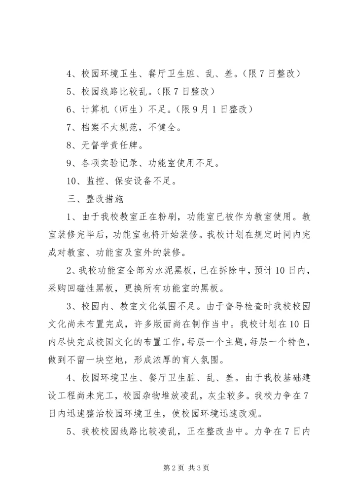 郑庄小学义务教育发展基本均衡督导评估市级复核整改方案.docx