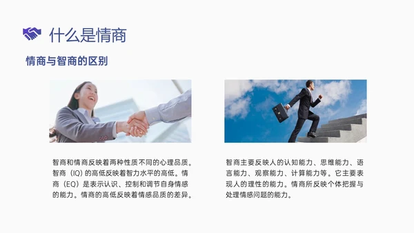 简约蓝色简约形状情商管理
