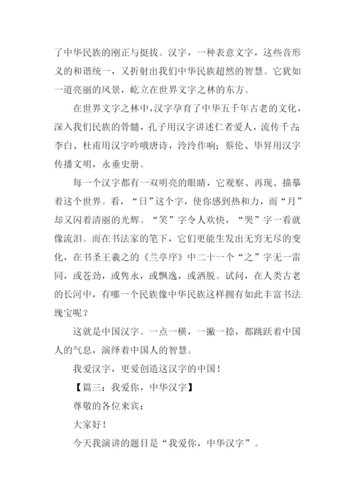 我爱汉字演讲稿.docx