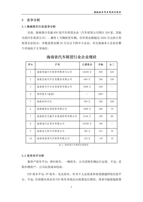 租车公司项目商业计划书.docx