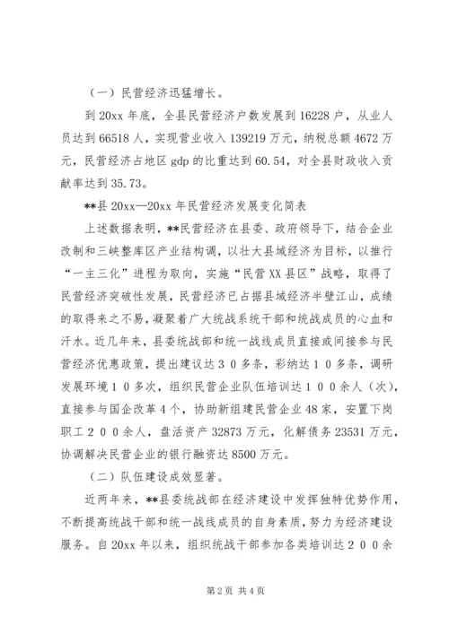 县经济统战工作的调研报告 (2).docx