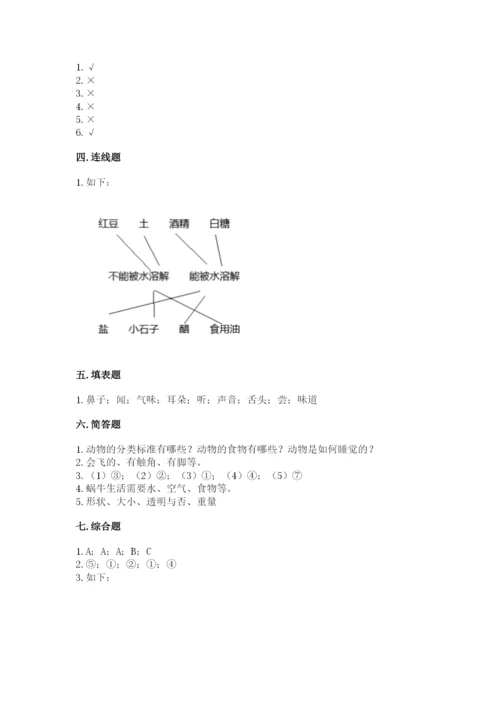 教科版小学科学一年级下册期末测试卷精品（各地真题）.docx