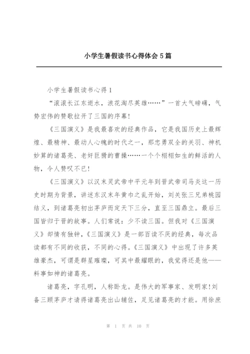 小学生暑假读书心得体会5篇.docx