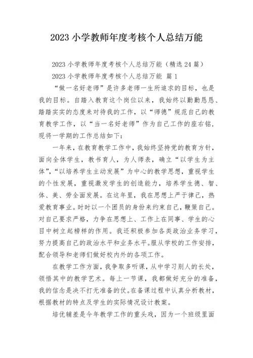 2023小学教师年度考核个人总结万能.docx