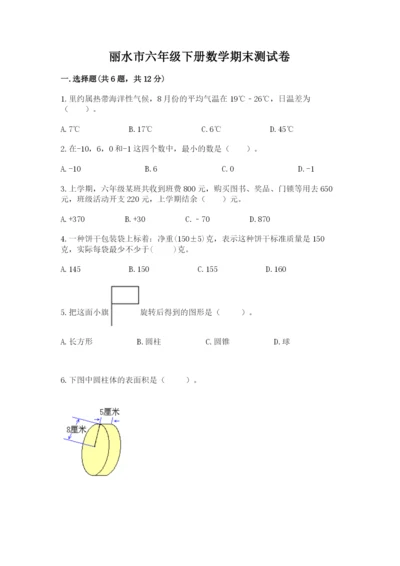 丽水市六年级下册数学期末测试卷及完整答案1套.docx