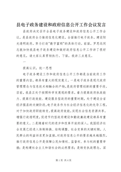 县电子政务建设和政府信息公开工作会议发言 (2).docx