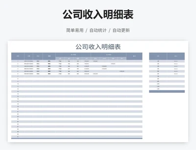 公司收入明细表