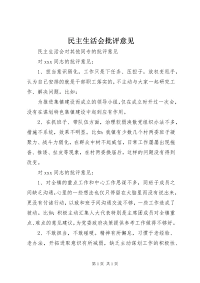 民主生活会批评意见 (5).docx