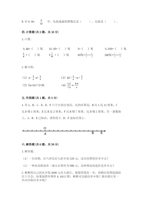 六年级下册数学期末测试卷带答案（考试直接用）.docx