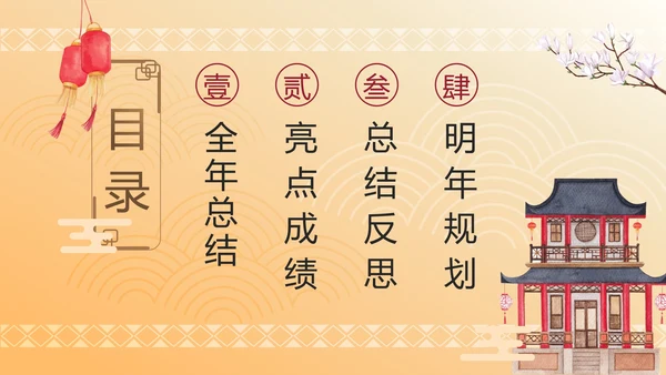 古风山水传统文化年终工作总结PPT模板