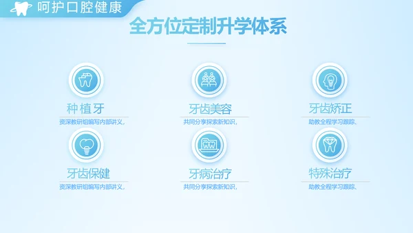 蓝色简约牙科项目计划书动态PPT模板