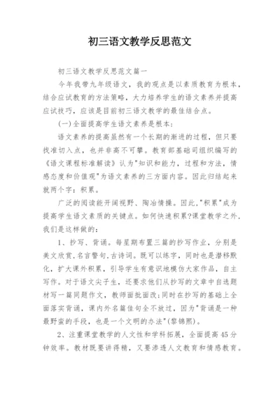 初三语文教学反思范文.docx