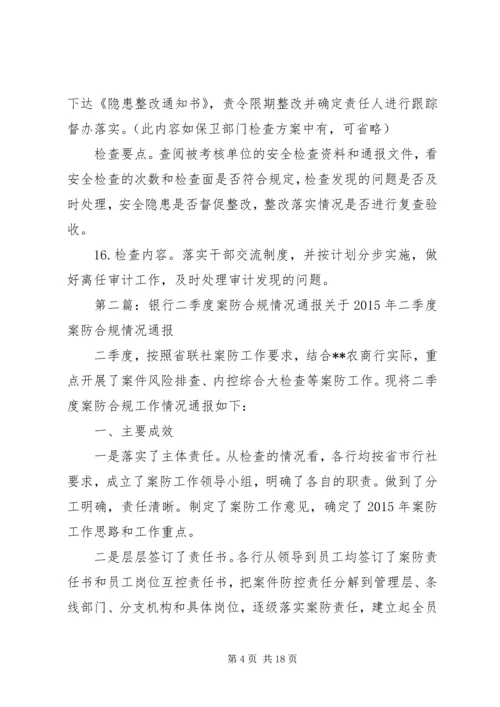 银行案防合规责任落实情况的检查方案.docx