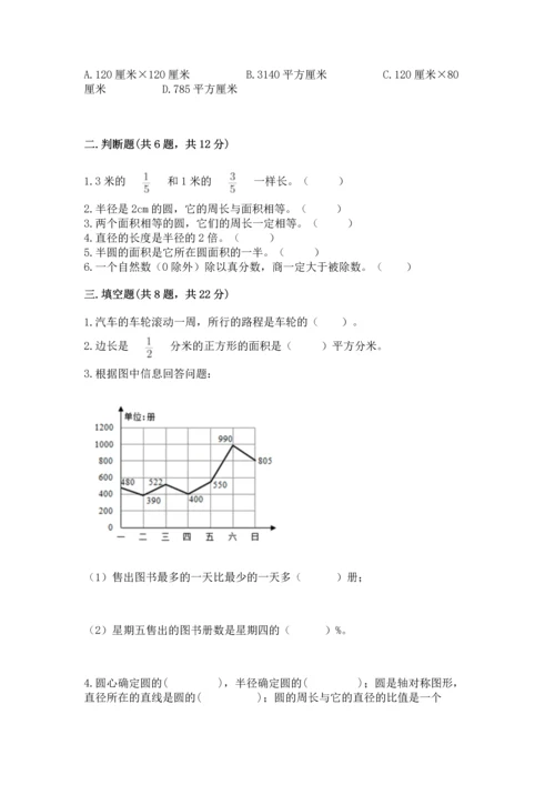 人教版六年级上册数学期末检测卷附完整答案【有一套】.docx