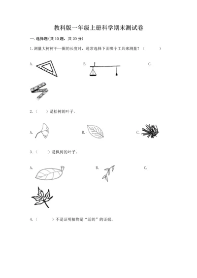 教科版一年级上册科学期末测试卷含答案解析.docx