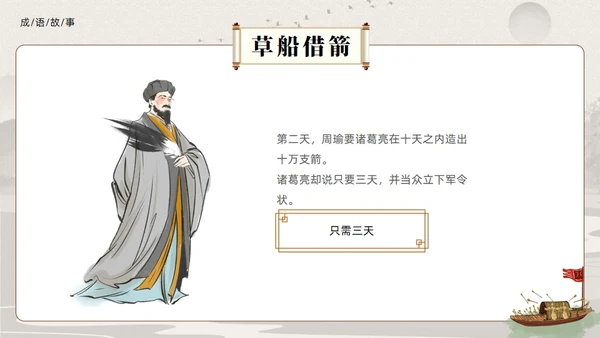 三国演义之草船借箭的故事通用PPT模板