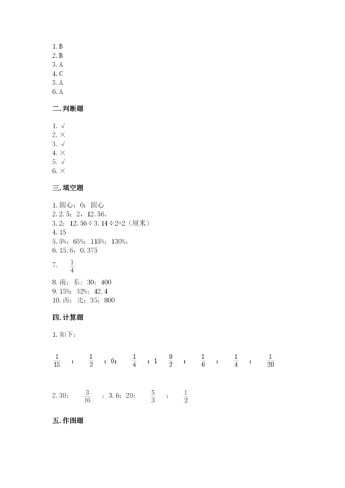 2022年人教版六年级上册数学期末测试卷附答案【研优卷】.docx