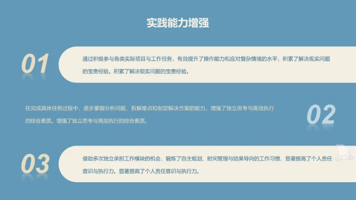 眠眠兔莫兰迪蓝简约风年终总结