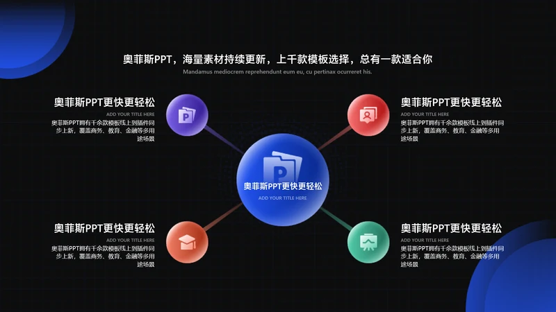 简约风总分关系4项PPT单页
