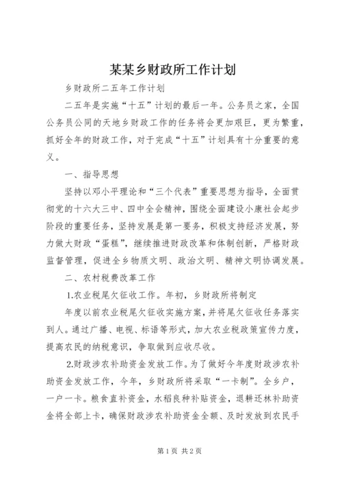 某某乡财政所工作计划.docx