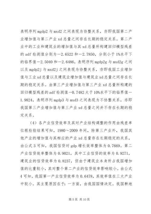 信贷投入对产业结构的制约.docx
