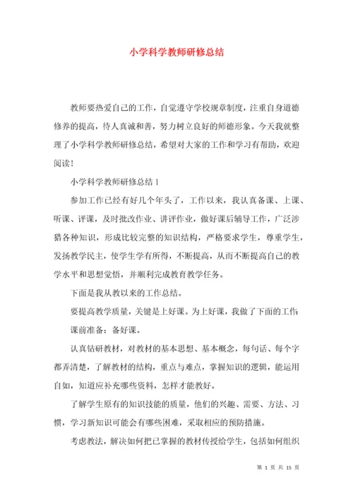 小学科学教师研修总结.docx