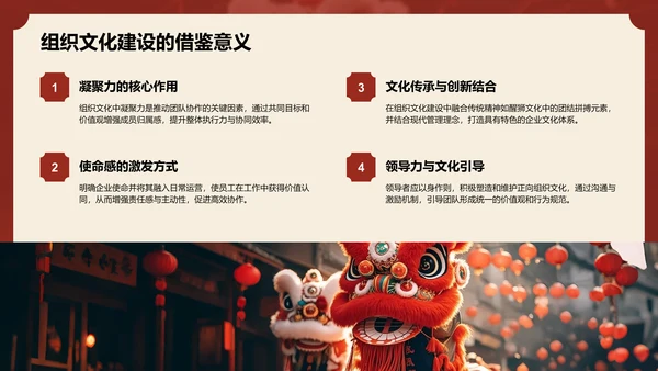 红色复古风醒狮精神与团队协作启示PPT模板
