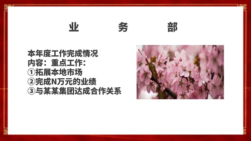 红色简约风销售公司年终总结年会PPT模板