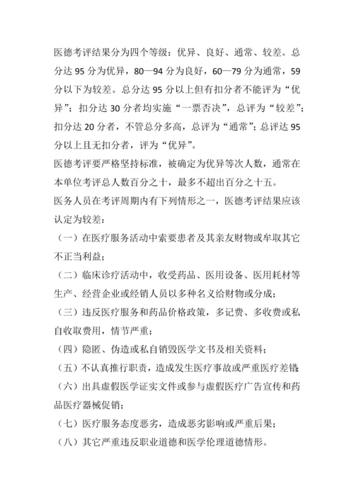 医德医风考评核心制度及考评实施新版细则.docx