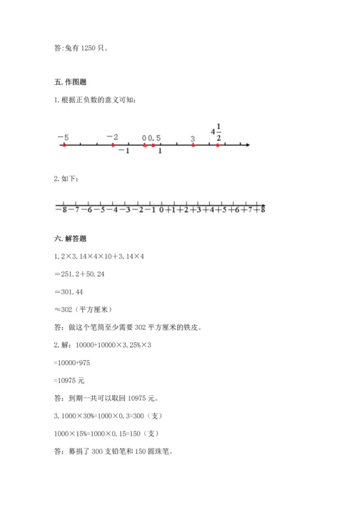 人教版六年级下册数学期末测试卷及答案【典优】.docx