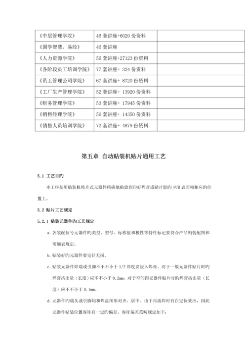 SMT自动贴装机贴片通用标准工艺标准流程介绍.docx