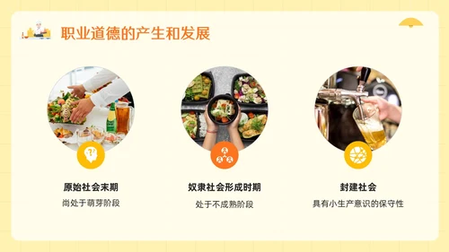 橙黄简约餐饮服务人员职业道德PPT模板宣传PPT动态PPT