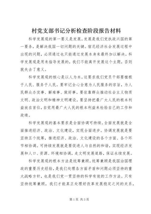 村党支部书记分析检查阶段报告材料.docx