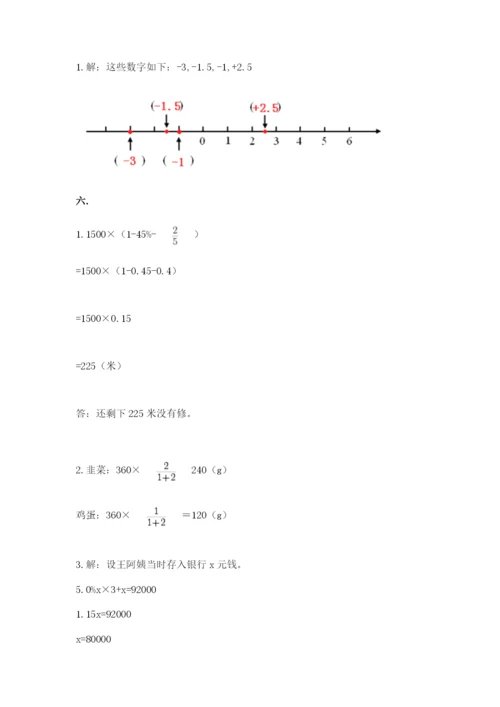 青岛版六年级数学下学期期末测试题附答案（夺分金卷）.docx