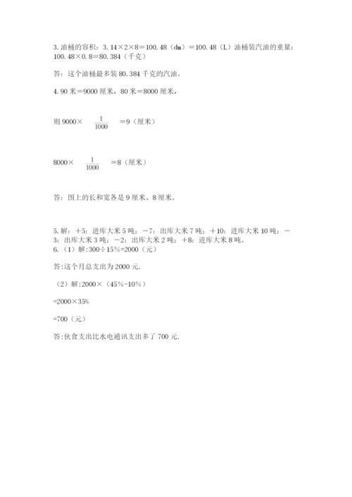 小学六年级数学摸底考试题（达标题）.docx
