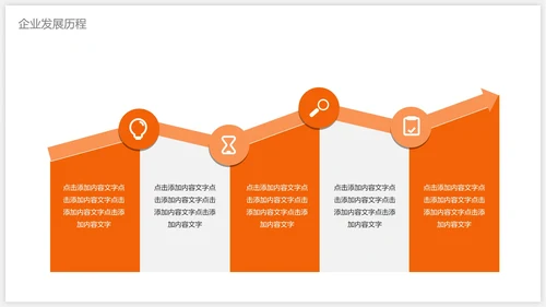 橙色简约商务时间轴图示PPT模板