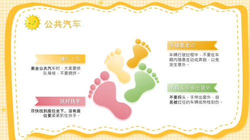 黄色卡通风安全教育幼儿及小学生出行安全知识普及PPT