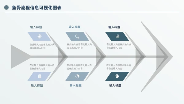 商务高级灰鱼骨图信息可视化图表PPT