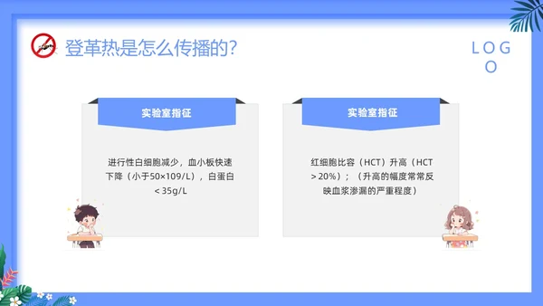 蓝色简约预防登革热PPT模板宣传PPT动态PPT
