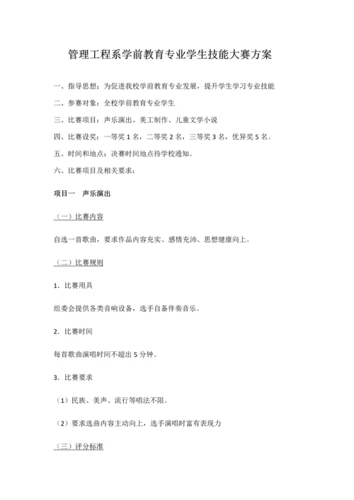 学前教育专业学生技能大赛专项方案.docx
