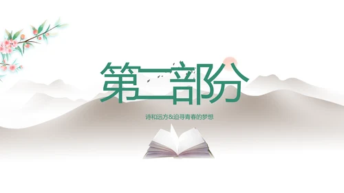 淡雅小清新诗歌朗诵动态ppt模板