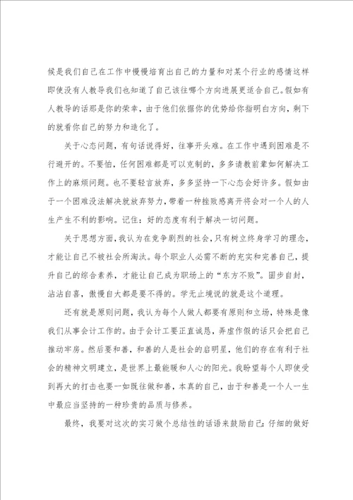 会计实习自我鉴定范文七篇