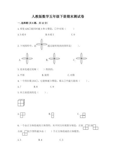 人教版数学五年级下册期末测试卷（典型题）.docx