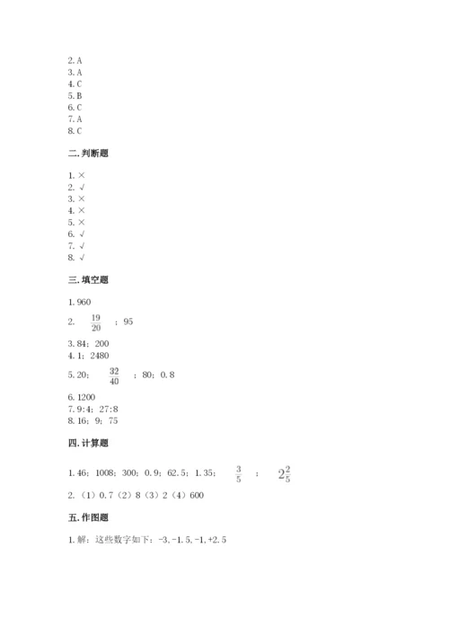 冀教版六年级下册数学期末测试卷及一套答案.docx