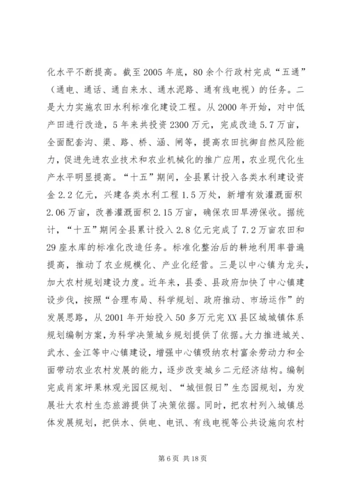 县社会主义新农村建设调研报告.docx