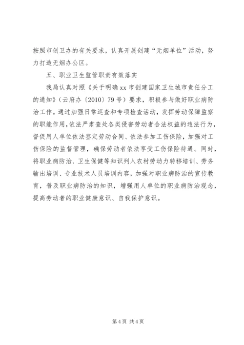 关于创建国家卫生城市的有关情况汇报.docx