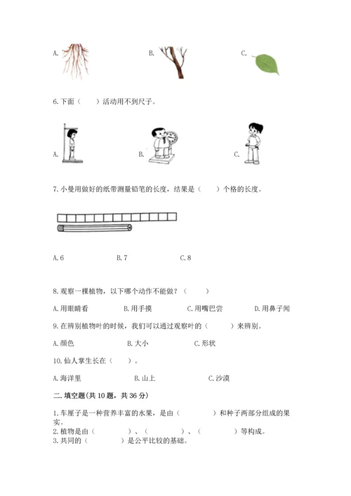 教科版科学一年级上册期末测试卷及参考答案1套.docx