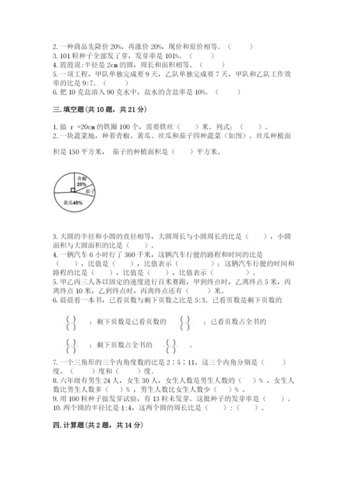 2022人教版六年级上册数学期末测试卷ab卷.docx
