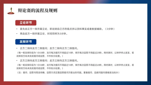 红蓝色实拍商务辩论赛培训PPT课件