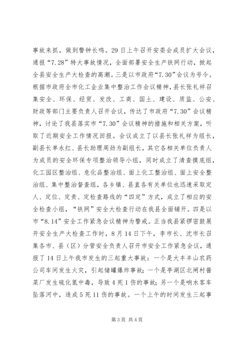 向督查组的关于全县安全生产大检查工作的情况汇报 (2).docx